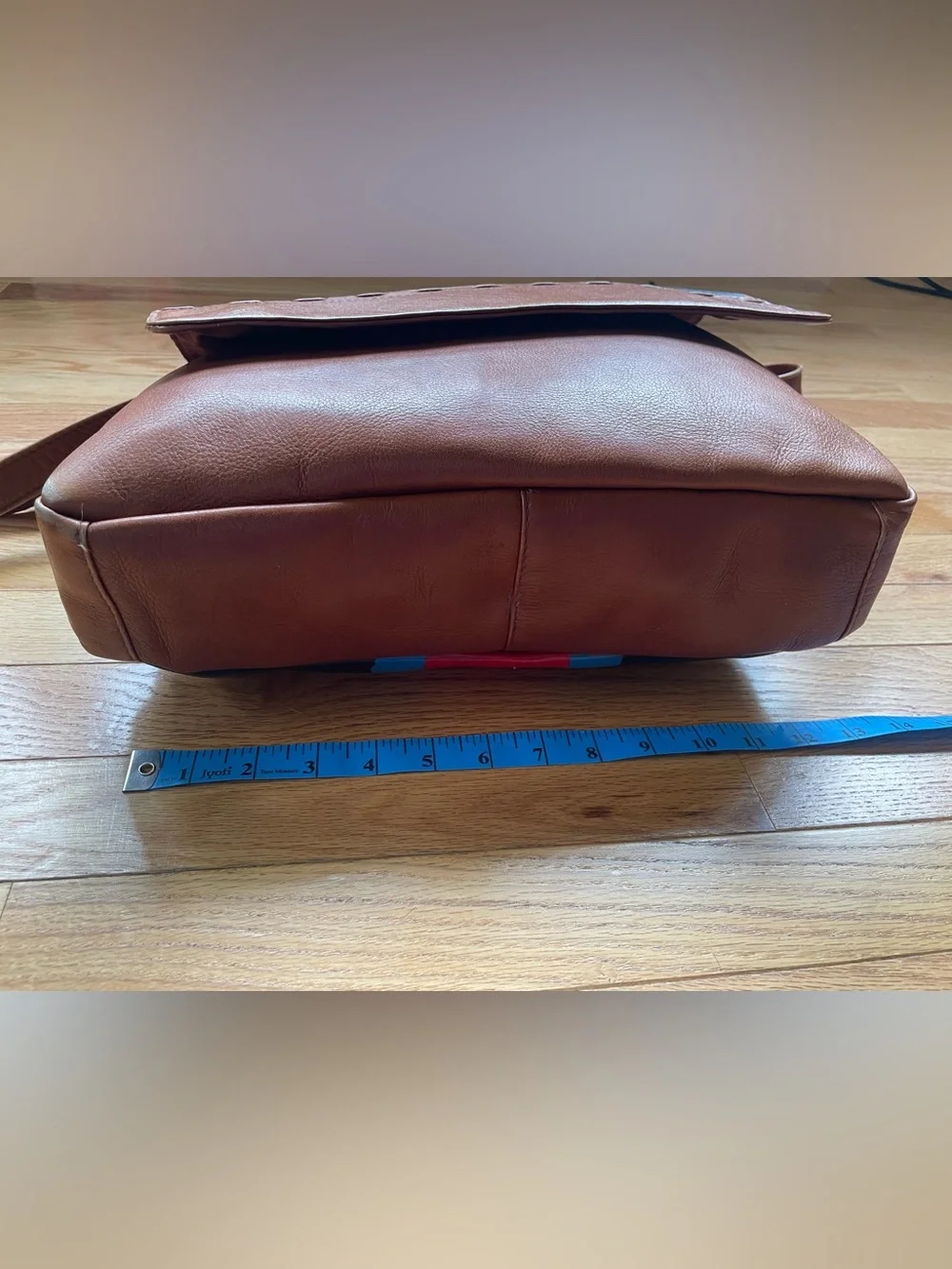 Vintage Leather Messenger Bag Hand Painted Pendleton Inspired Design